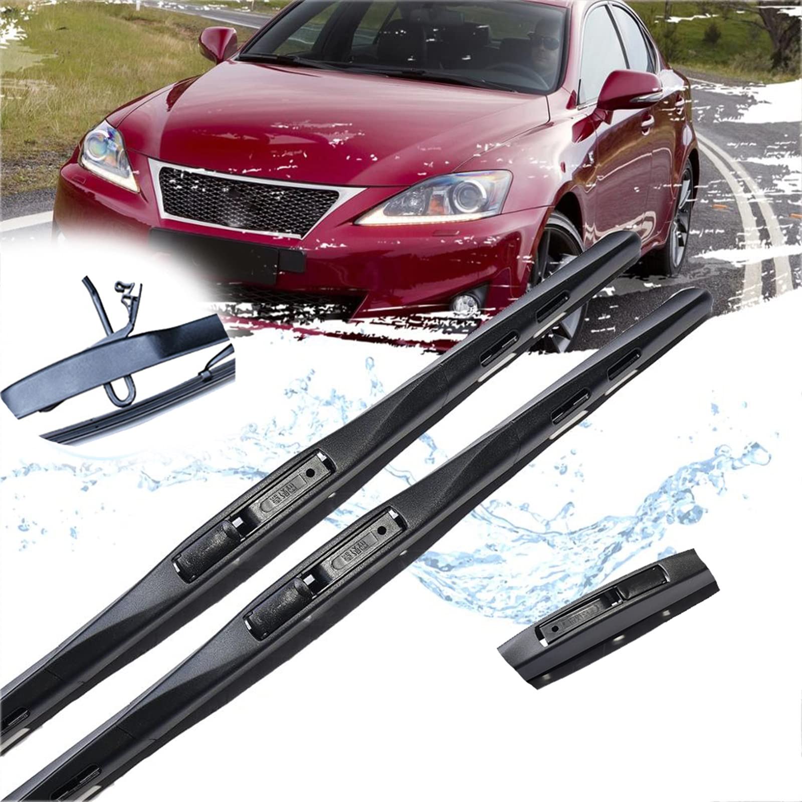 HQ Automotive Set Tergicristalli Aero Flat Per Lexus IS (2005-2014) – IS220d, IS250, IS300, IS350