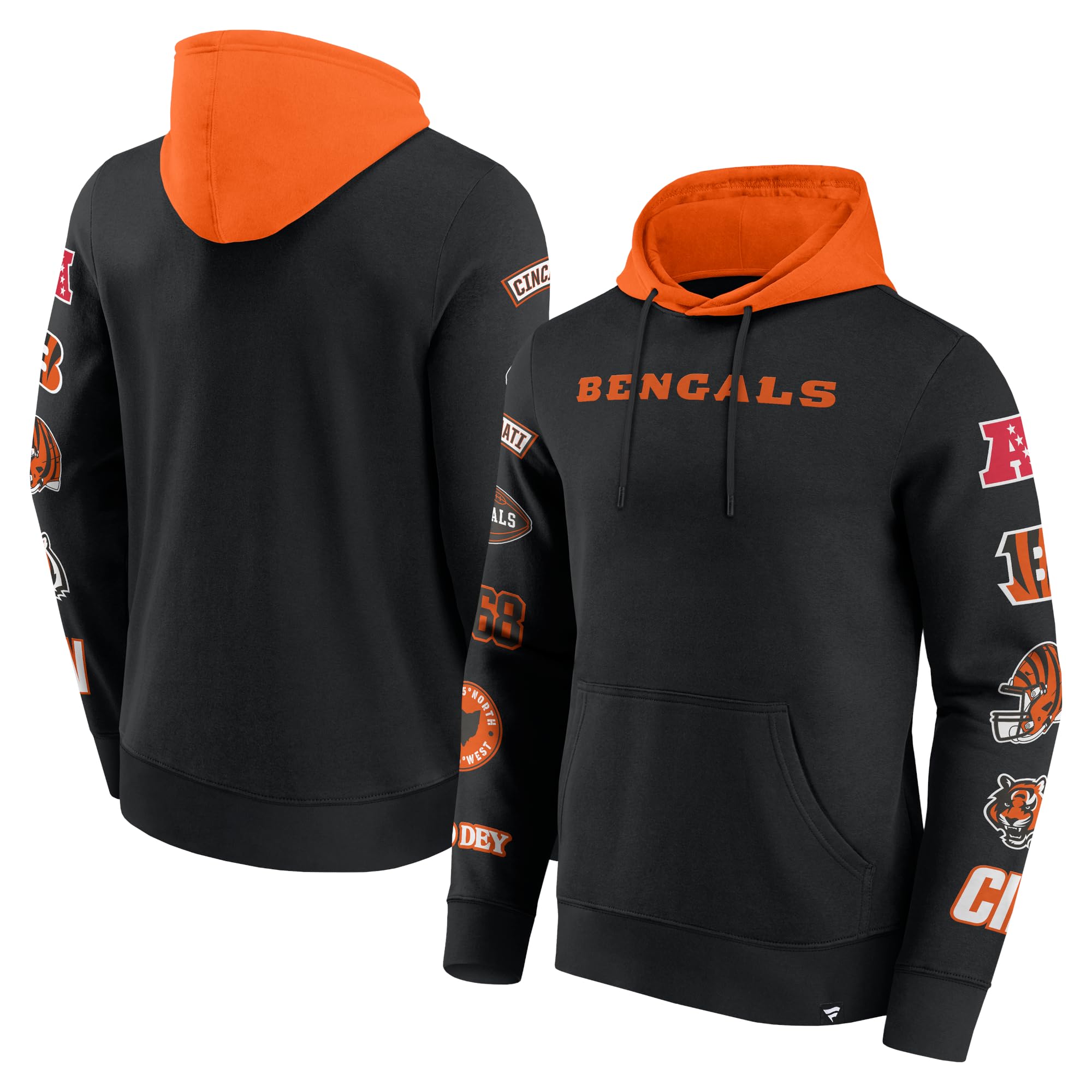 Fanatics Men's Black Cincinnati Bengals Nfl Sleeve Prints Hoody - M