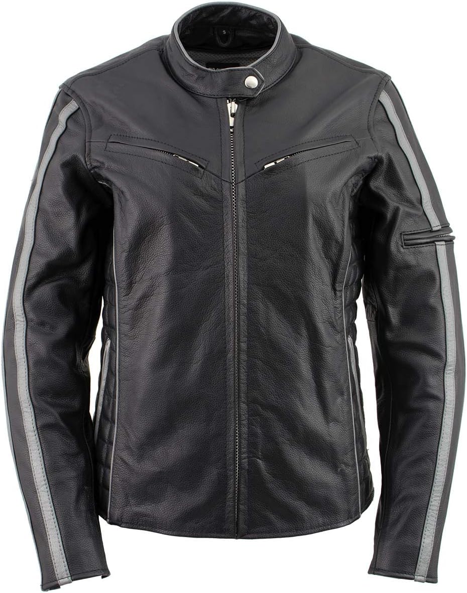 Vented leather motorcycle jacket Clearance