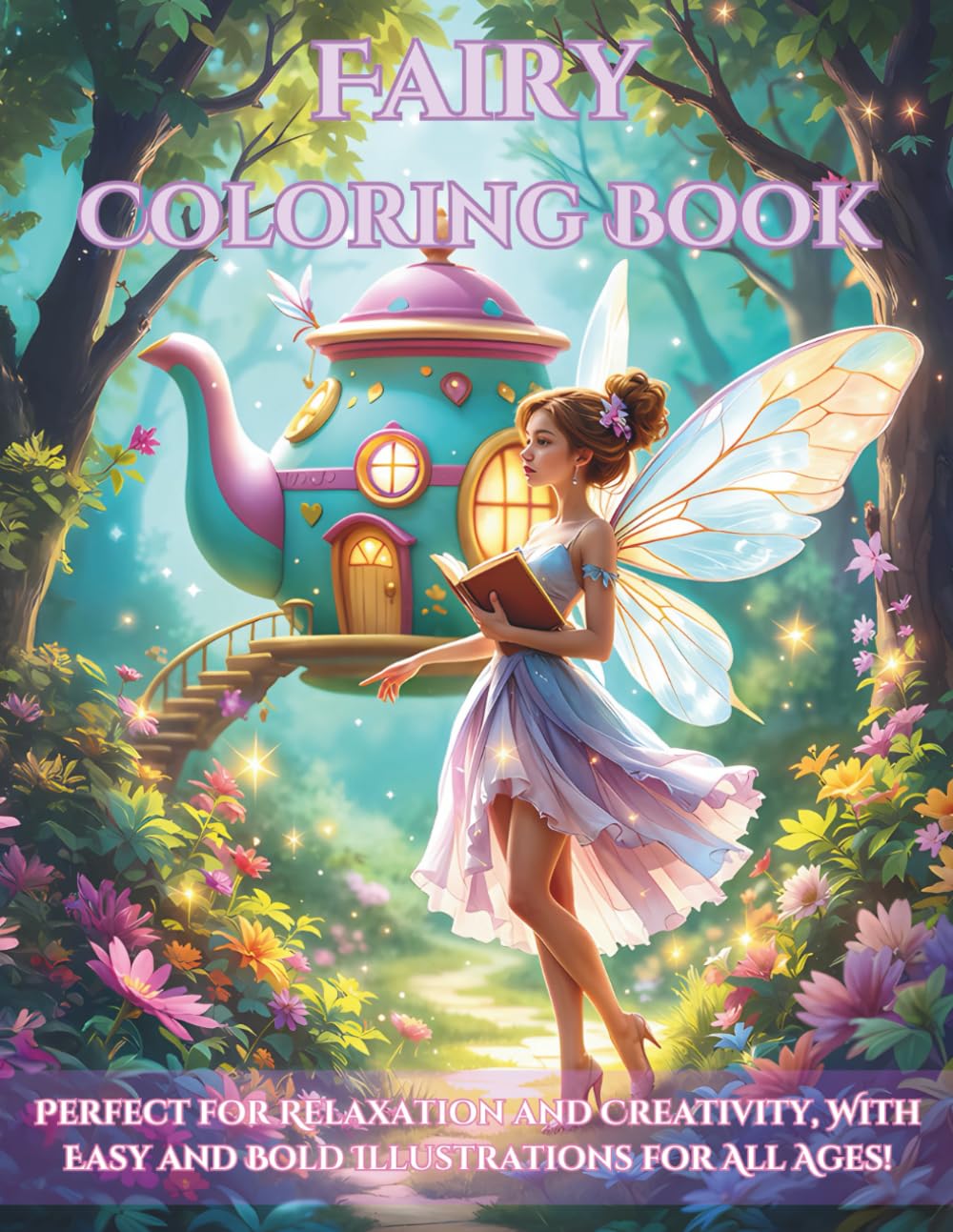 Fairy Coloring Book for Kids, Teens, and Adults: Relaxing and Fun Coloring with Easy and Bold
