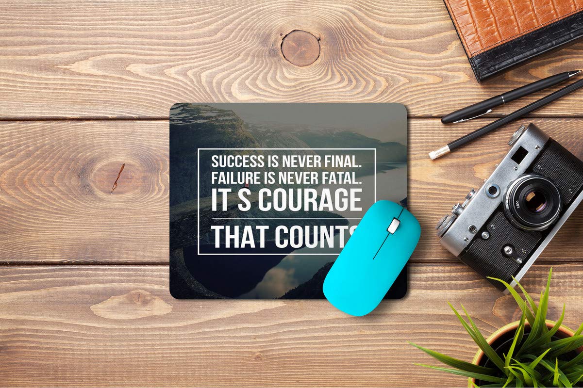 5 Ace Success is Never Final Printed Designer Premium Rubber Base Mouse pad for Laptop|Dekstop-7x8.5 Inches