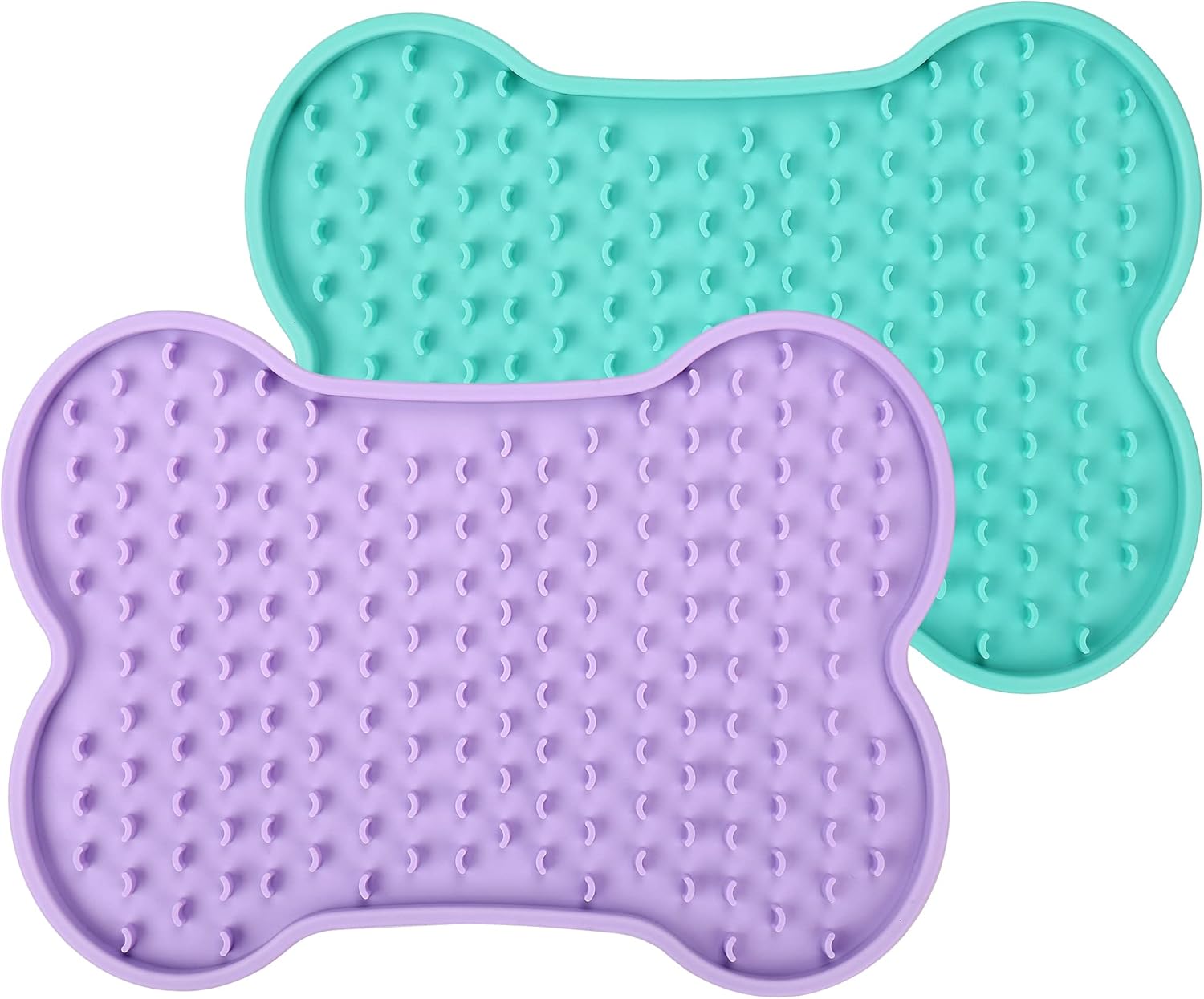 UPSKY Dog Lick Mats, 2 Pack Slow Feeder Licking Mat, BoneShaped Dog