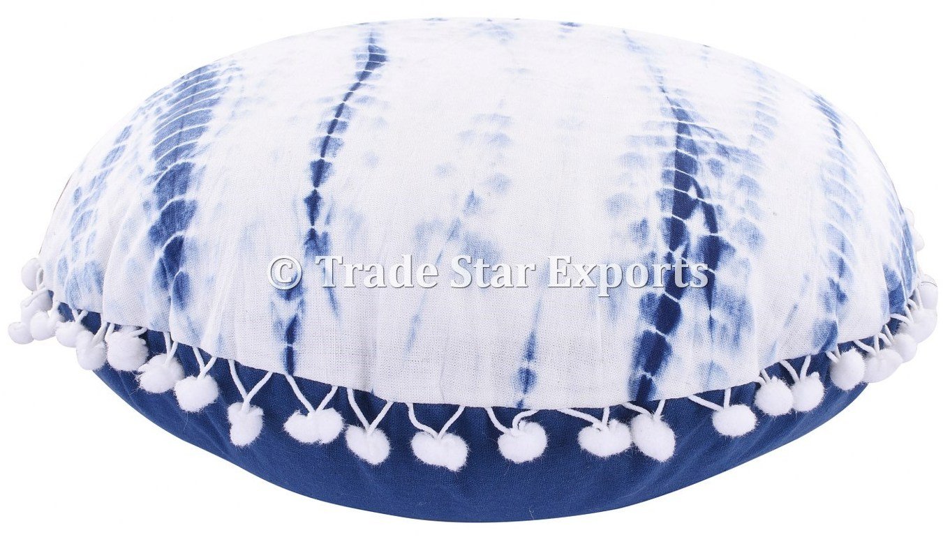 Housse de coussin coton indien et artisanat textile bleu