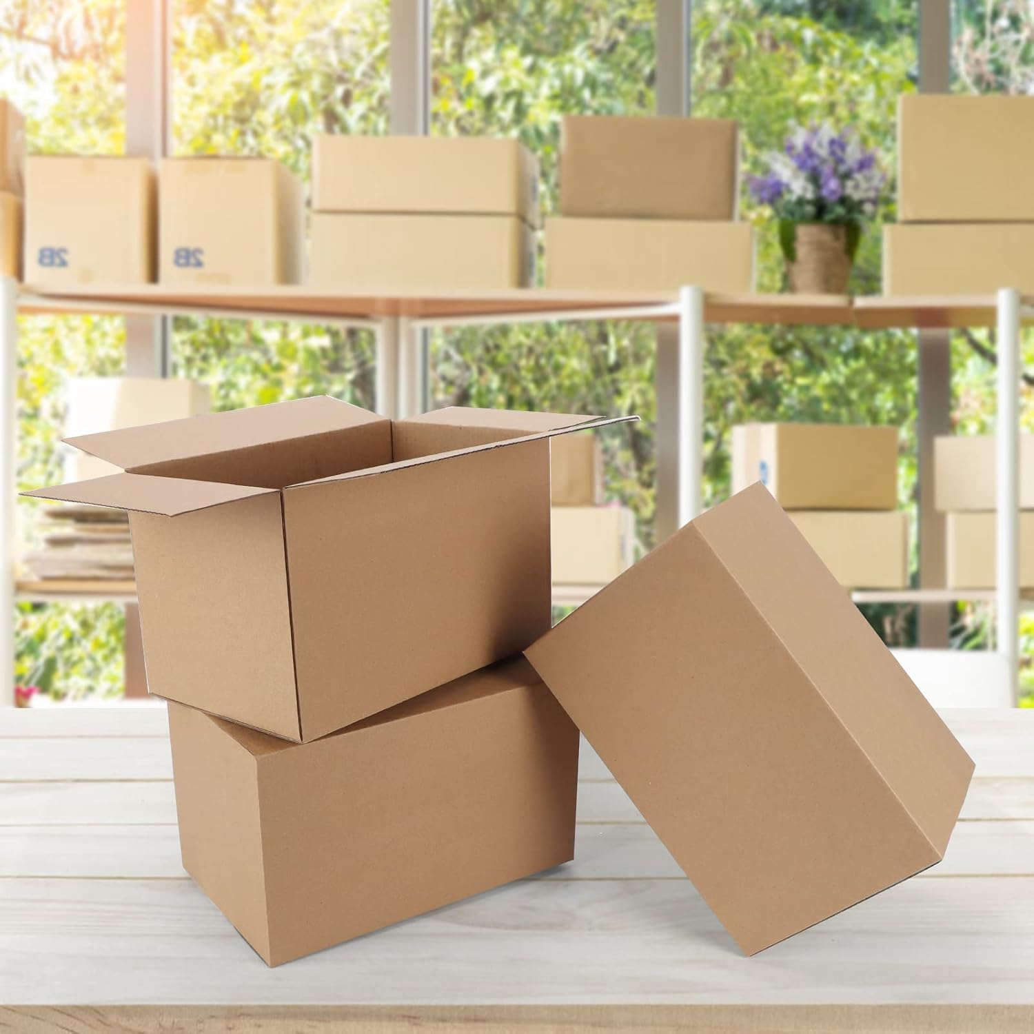 CRUGLA 40 Packs 10x6x6 Shipping Boxes Corrugated Cardboard Boxes Shipping Box Bulk for Business Packing Boxes
