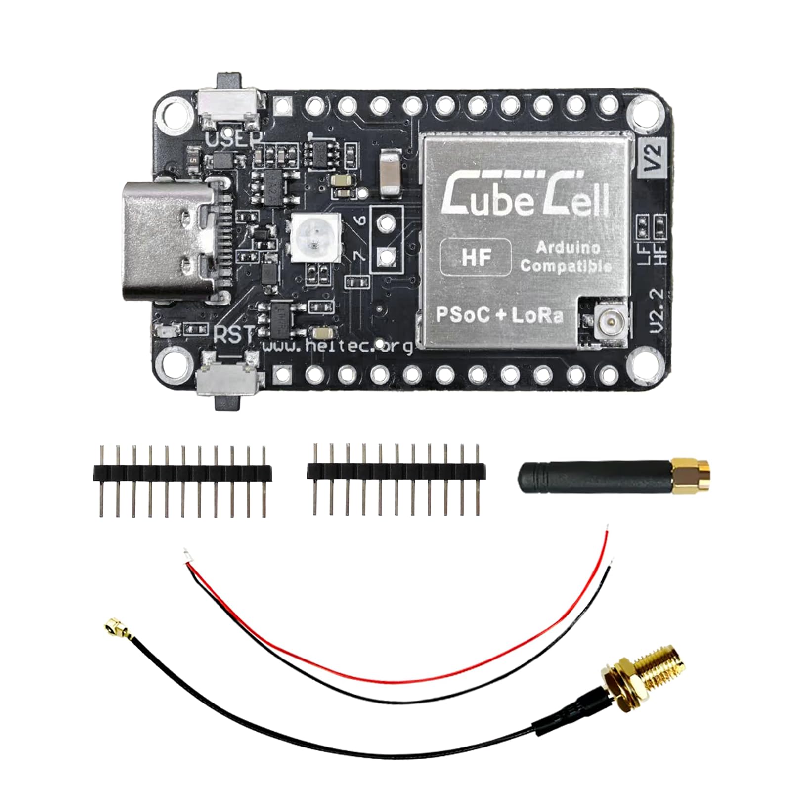 Heltec CubeCell Series LoRa Node AB01 Module de carte de développement 902-928 MHz avec puce SX1262 et ASR6502 compatible avec Arduino et LoRaWAN Communication (902-928 MHz)