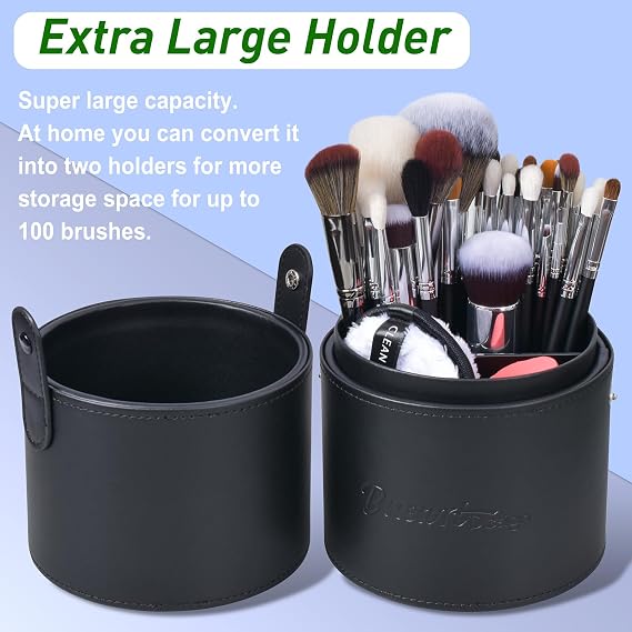 Bueart Design 34Pcs Pro Real Goat Hair Horse Makeup Brushes Set Holder | makeup Artist labeled makeup brush set,Foundation & Concealer,Eyeshadow,Powder,Contour & Sculpting,Contour & Sculpting