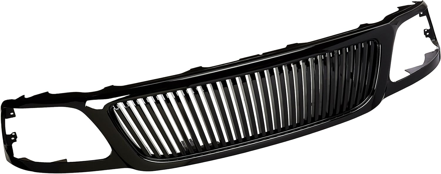 Spec-D Tuning HG-F15099JMVT Glossy Black Hood Vertical Grill Grille ABS Made For And Compatible With Ford F150 Expedition