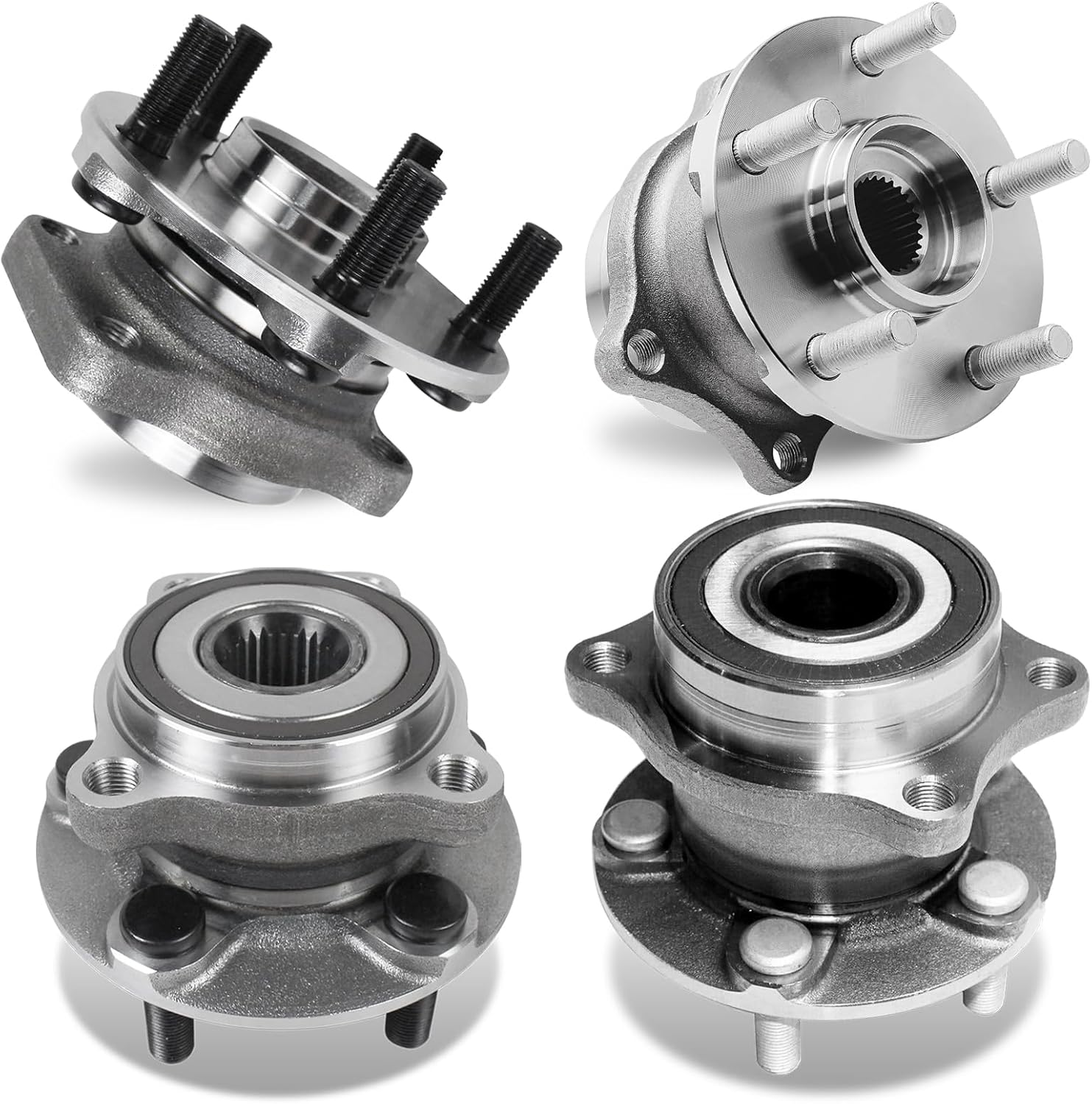 5-Lug Front and Rear for 2010-2014 Subaru Outback Wheel Bearing Hub w/ABS, for Subaru Legacy 2011 2012 2013 Replacement Assembly Left Right Side 4PC 512401 513220
