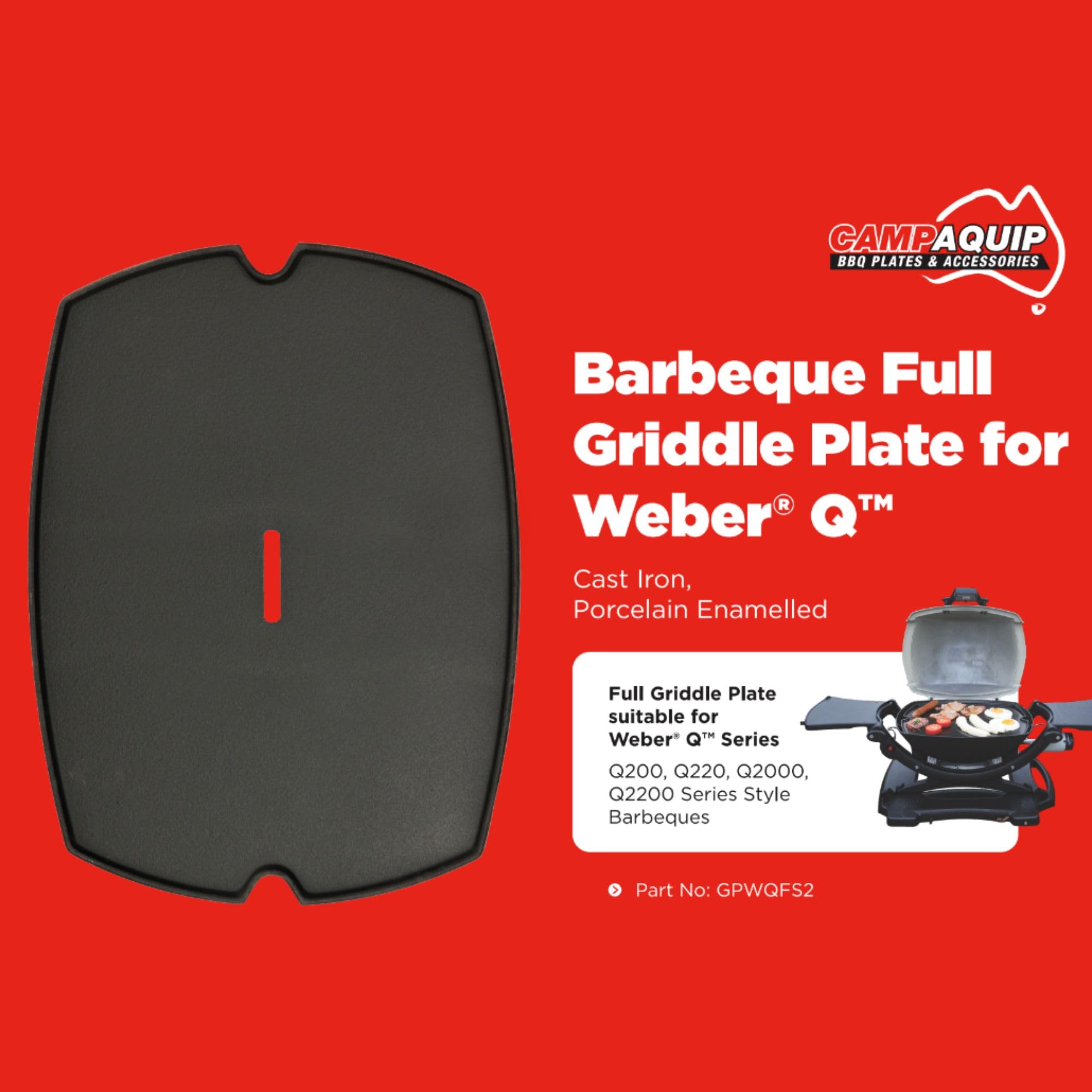 Amazon.com: Campaquip Cast Iron Full Griddle Plate with Oil
