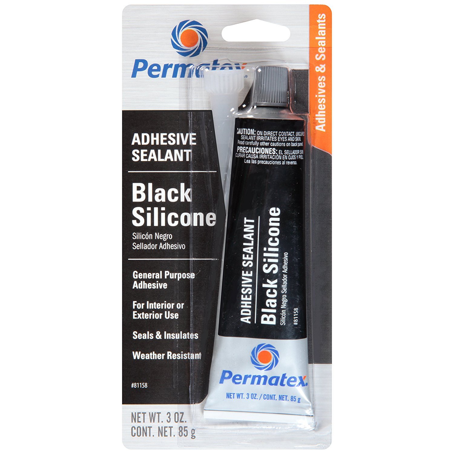 PermatexBlack Silicone Adhesive Sealant (3 oz.) - 2 Pack (81158-2)