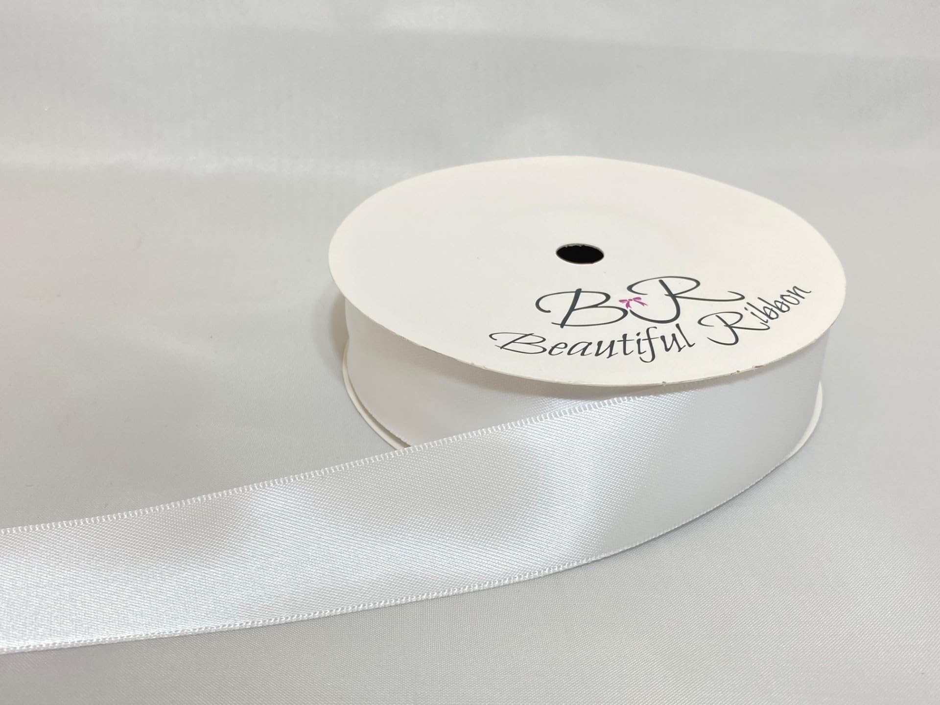 Beautiful Ribbon White 2 Metres (Cut From Reel) Of 25Mm Satin Ribbon Double Sided 25 Mm 2.5Cm 1" 1 Inch