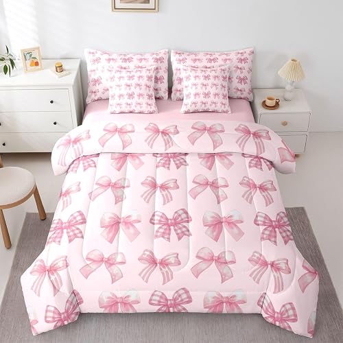 Feelyou Bowknot Coquette Princess Comforter Set Full Size Kids Boys Girls