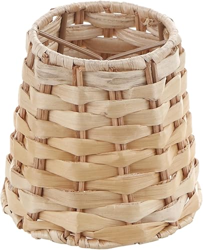 Aspen Creative 51005-1, pantalla de lámpara de araña con clip, hoja de plátano natural, 3 pulgadas superior x 4 pulgadas inferior x 4 pulgadas de