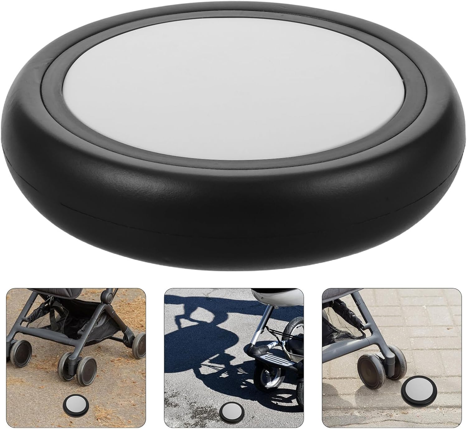 SUPVOX Stroller Rear Wheels Rubber Replacement for Pram Pushchair, 1 Pair Sturdy Carriage Wheels Accessories for Stroller Repair