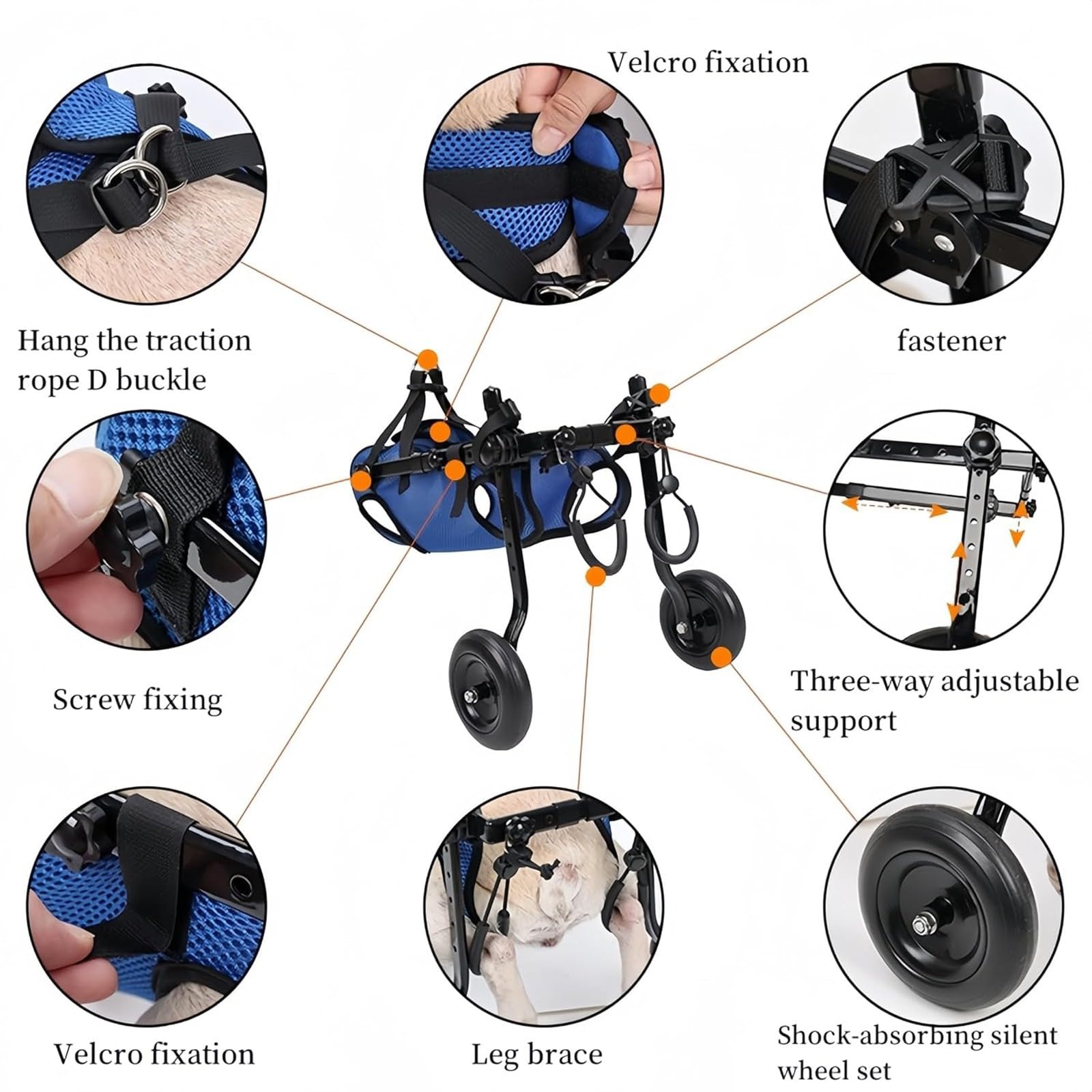 Passeggini Per Carrozzine Per Cani, Carrozzine Per Cani Per Camminare Con Zampe Posteriori Disabili, Carrello Per La Mobilità Della Carrozzina Per Cani(Small)