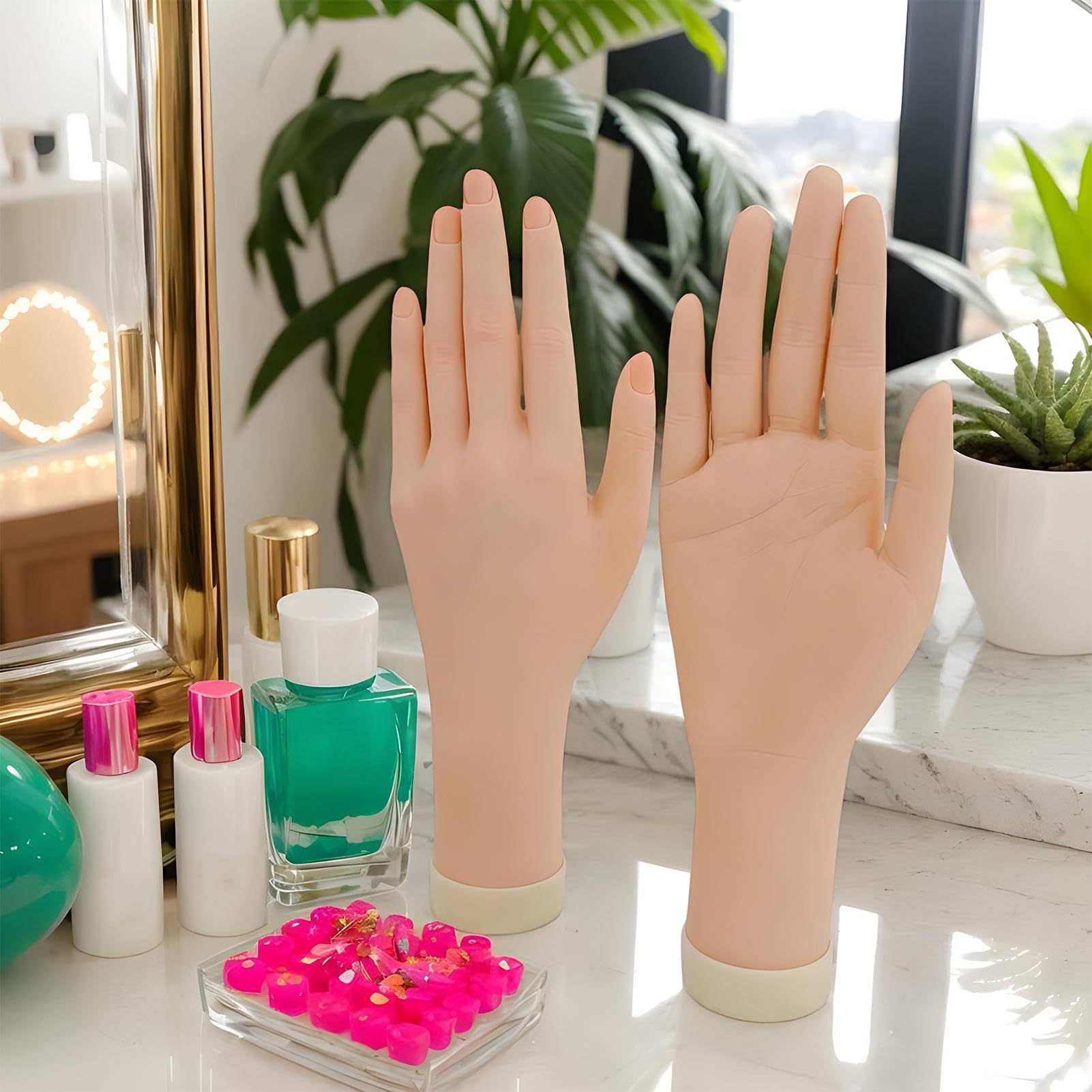 Mano da allenamento per unghie – Modello a mano flessibile e morbido, modello a mano per manicure | Strumento per la per principianti per donne, adolescenti, ragazze, dimostrazioni salone