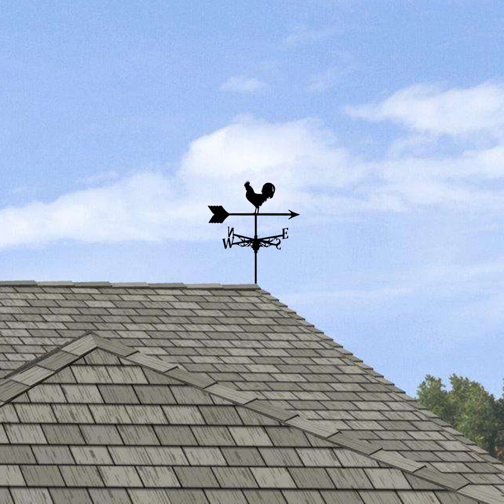 Prachtige zwarte windwijzer dakhaan windvaan klassieke metalen windrichtingindicator voor tuin terras boerderij schuur garages hekken tuinhuisje decoratie