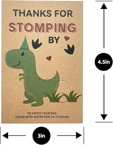 Miniatura 3 de Recuerdos de fiesta de dinosaurios – Suministros de fiesta de cumpleaños de dinosaurios – Paquete de 24 tarjetas para incubar huevos de dinosaurio a