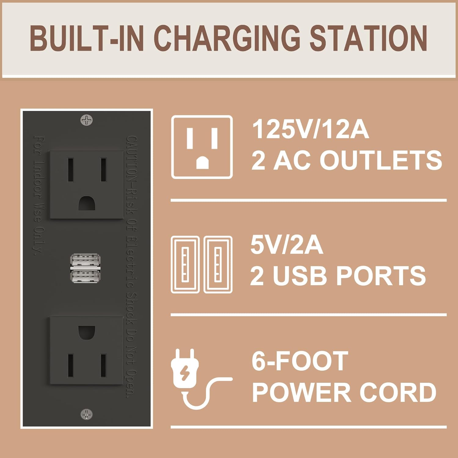 IFSEB Vanity US04 Built-in Charging Station