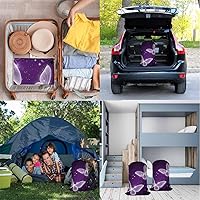 Vista 7 de Swono Bolsas de lavandería con diseño de mariposas moradas de 28 x 40 pulgadas, cesta de lavandería mágica con destellos de animales voladores