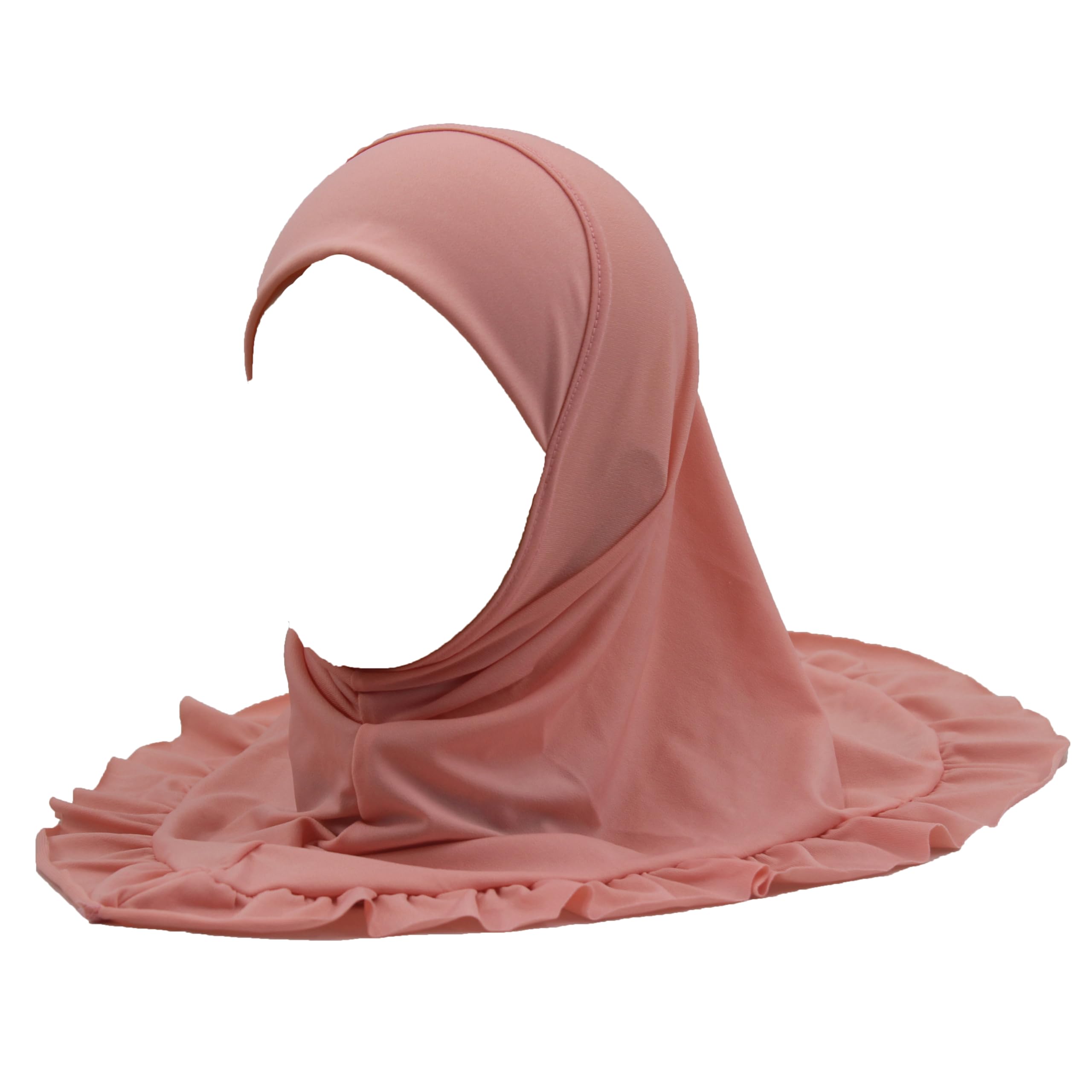 Hijab Scarf Girls Kids Ruffle Lotus Leaf Hijabs Solid Color Head Scarfs for Baby