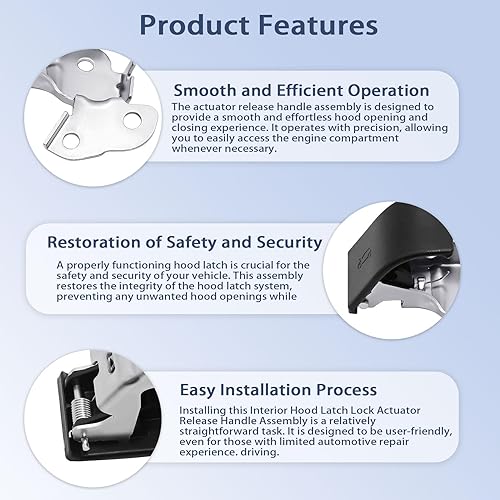 Miniatura 5 de FZJDSD Manija interior de liberación del capó compatible con Mini Cooper R5x 2007 2008 2009 2010 2011 2012 2013 2014 2015 Reemplazo 51237149591
