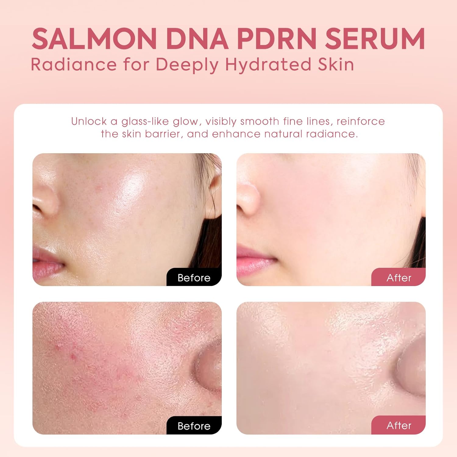 Salmon DNA Serum, 99% PDRN High-Purity Ampoule, Anti-Aging One Day Serum with Recombinant Collagen & Glutathione, Korean Skincare for Wrinkles, Deep Hydration, Firming, Glass Skin, 0.05 fl.oz x 30e - Image 3