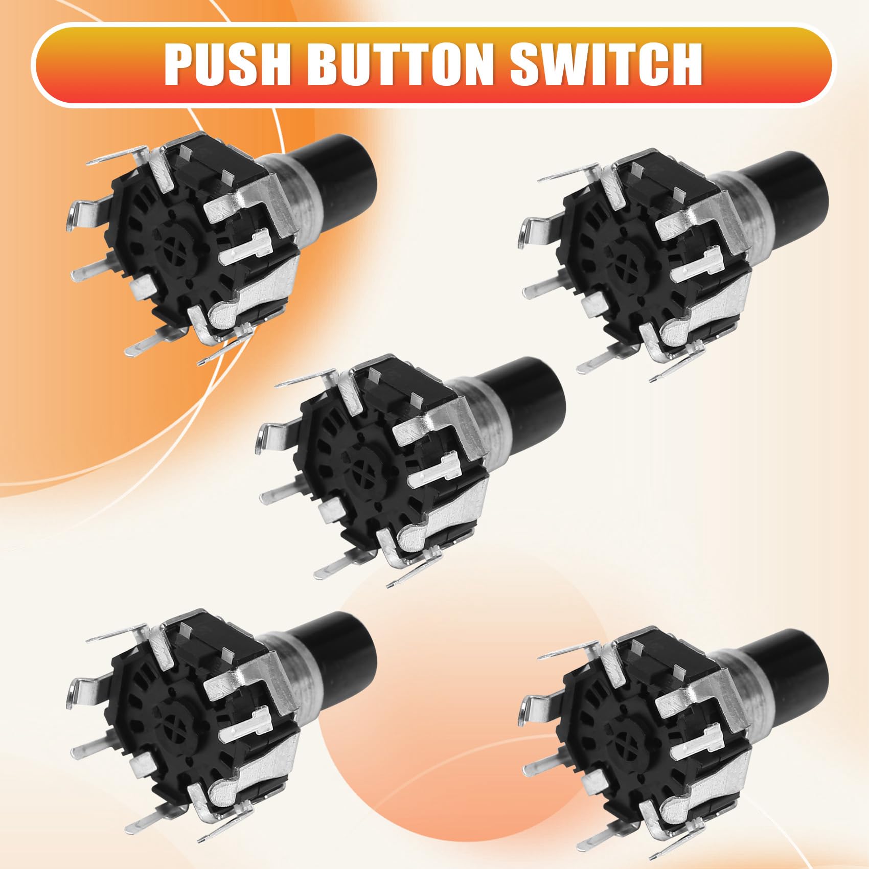 5 Pièces EC12D1524403 Encodeur de Volume CD de Navigation de Voiture avec Interrupteur à Bouton-Poussoir EC12 Type Rond 30 Positions 15 Impulsions