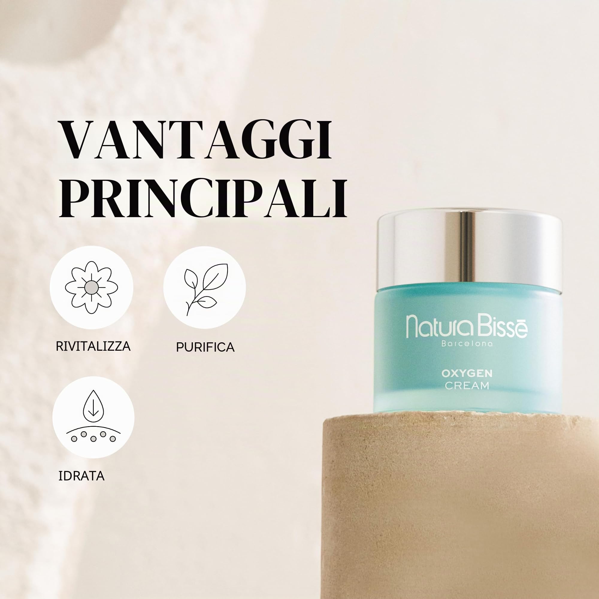 Natura Bissé Crema Oxygen | Crema Viso Idratante e Purificante per Donne e Uomini con Perossido di Idrogeno Stabilizzato e Acqua Viva | 75 ml