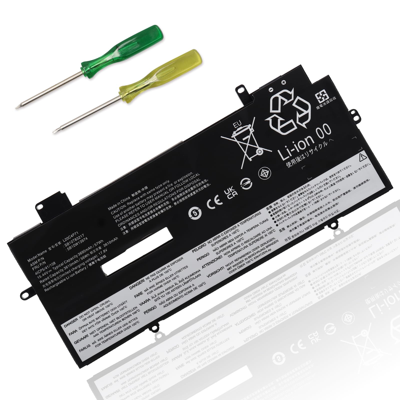 L20M4P71 Laptop Akku für Lenovo ThinkPad X1 Carbon 9th 10th Gen ThinkPad X1 Yoga 6th 7th Gen Series L20C4P71 L20D4P71 L20L4P71 SB10T83217 SB10T83216 5B10W13974 5B10W13973 5B10W13972 57Wh