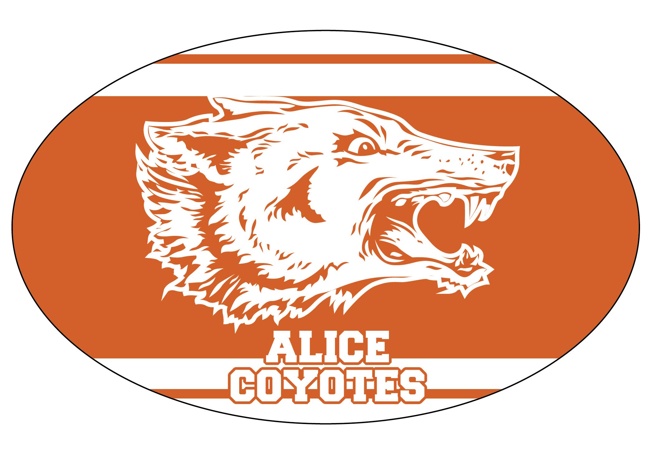 R and R Imports, Inc Alice High School Coyotes Texas Sports Team Oval Car Fridge Magnet