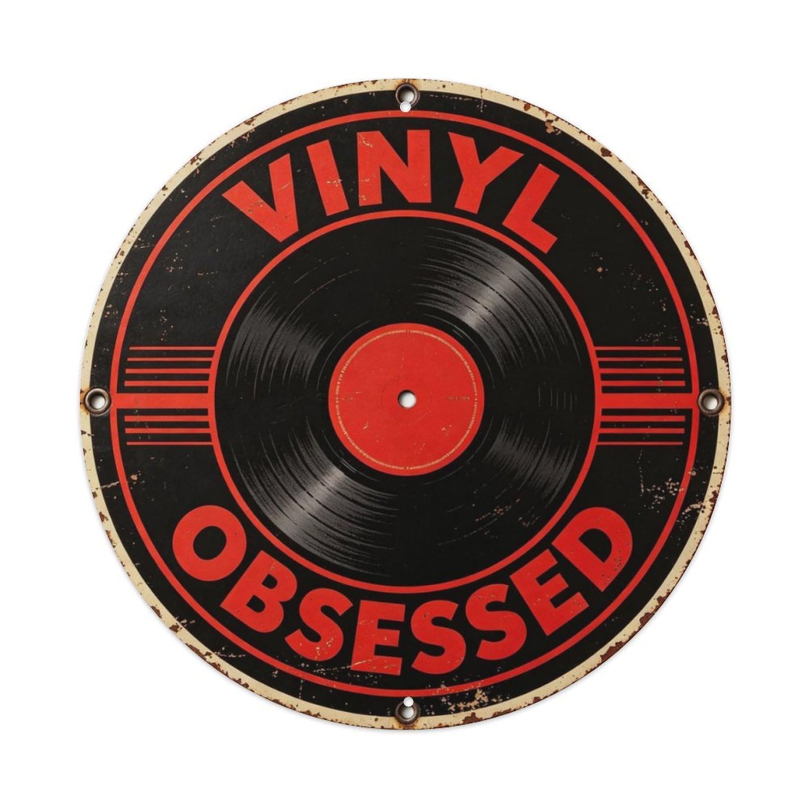 Vinyl Obsessed Metal Tin Sign Plaque