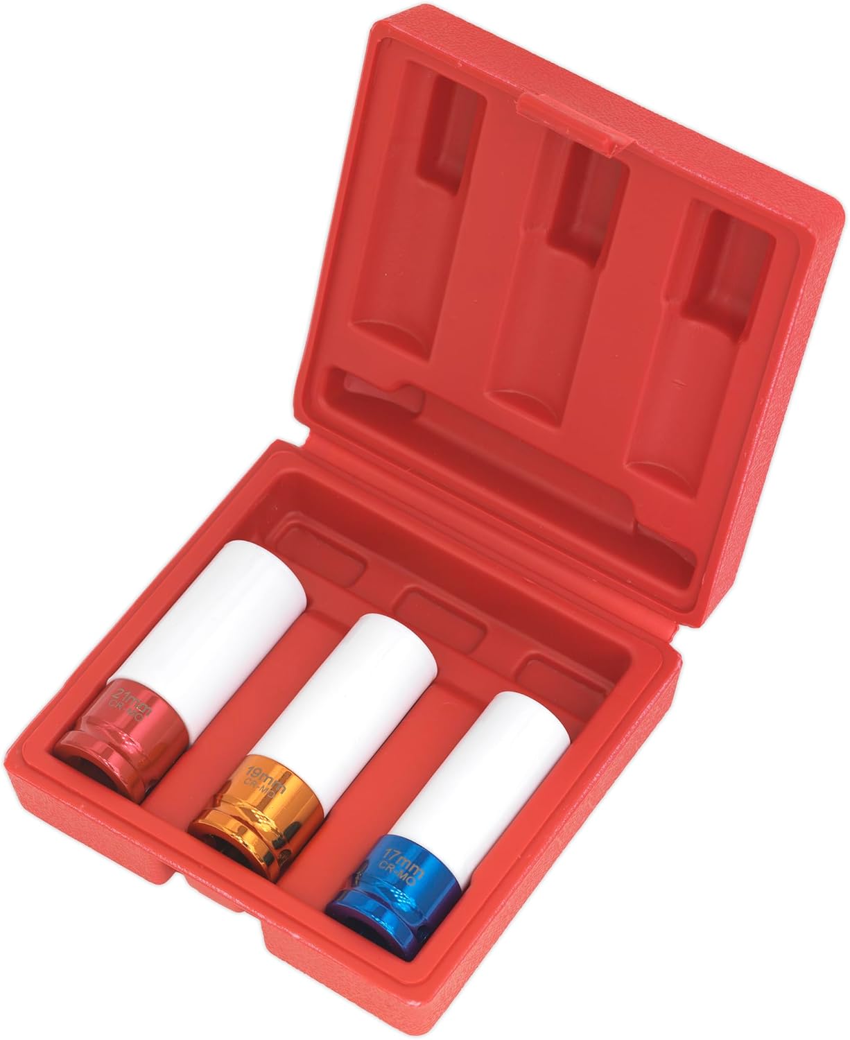 Sealey SX031 Alloy Wheel Impact Socket Set, 1/2" Square Drive, 17mm/19mm/21mm, 3 Pieces