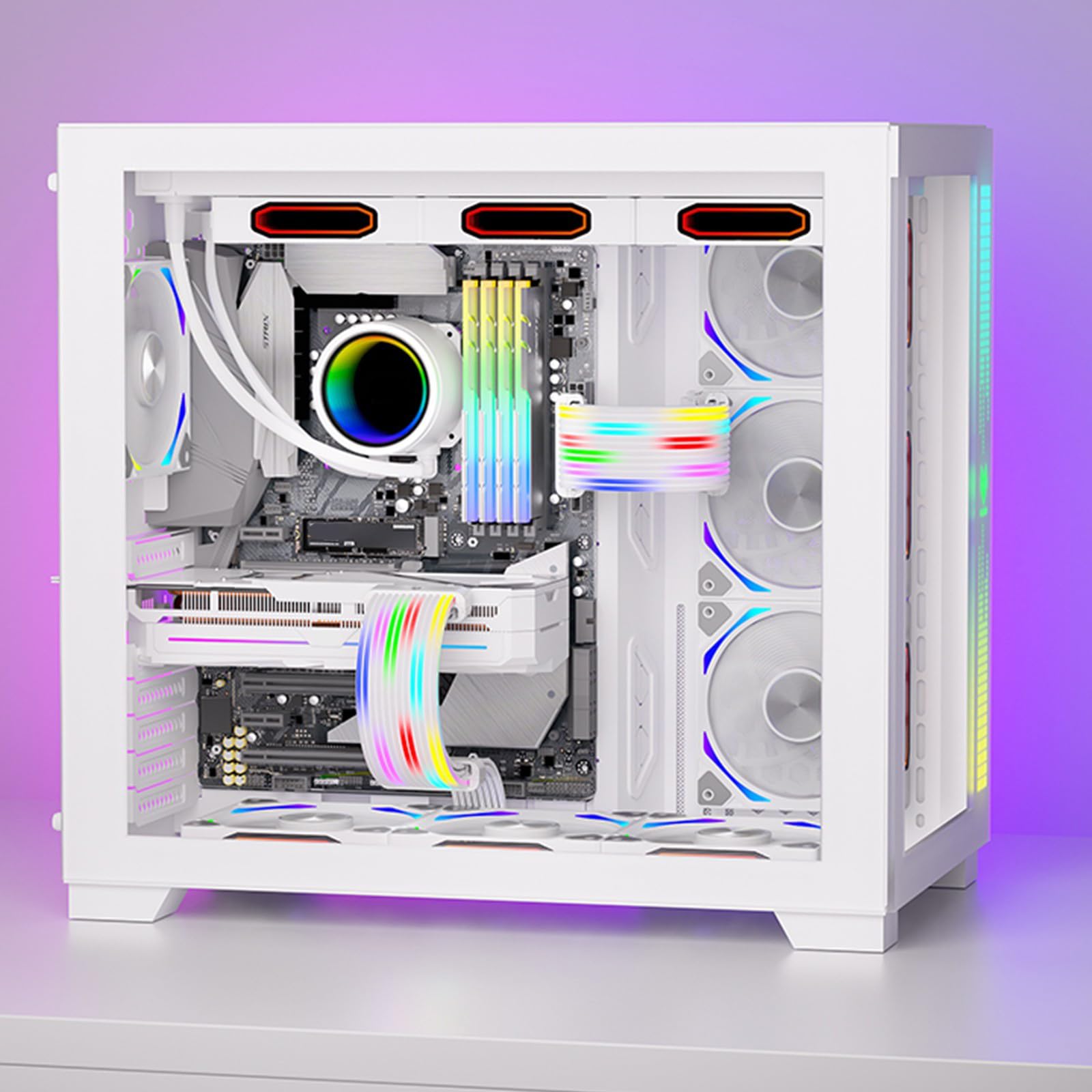 Silicone ARGB 24Pin GPU Cavo di Alimentazione Controllo Illuminazione Strisce di Luce ARGB Configurazioni facili Estensione di potenza CPU resistente ad alta temperatura