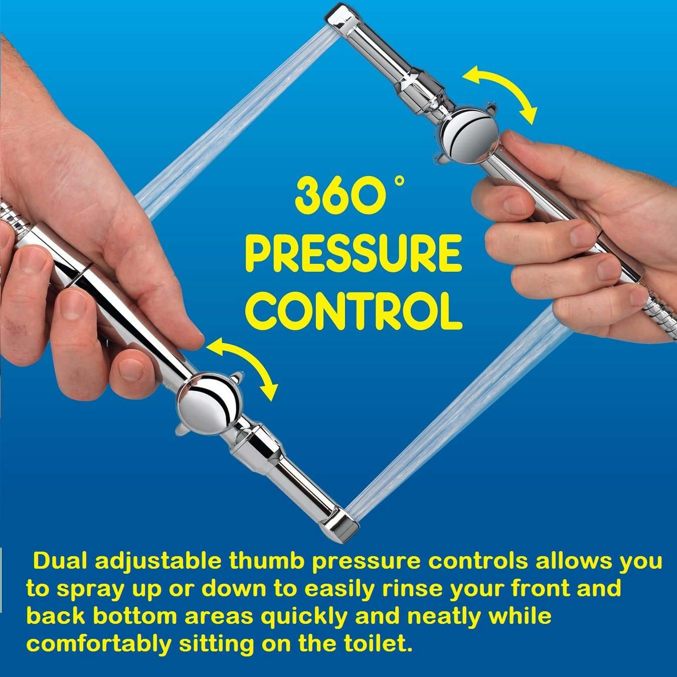 One-Day Sale: Up to 60% Off RinseWorks - Aquaus 360 Hand Held Bidet for Faucet - Warm Water Bidet - 2 Certified BackFlows - NSF 61 Compliant - Dual Pressure Controls – 3” to 11” Spray Reach - 3 Year Warranty – (Polymer Sprayer)