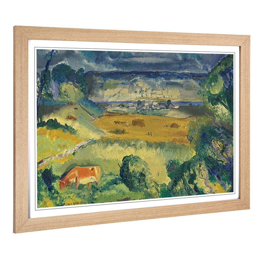 Big Box Art Framed Print of George Bellows Harvest Landscape Design | Wall Art Picture | Home Decor for Kitchen, Living Room, Bedroom, Hallway, Oak, A2 / 24.5x18 Inch / 62x45cm