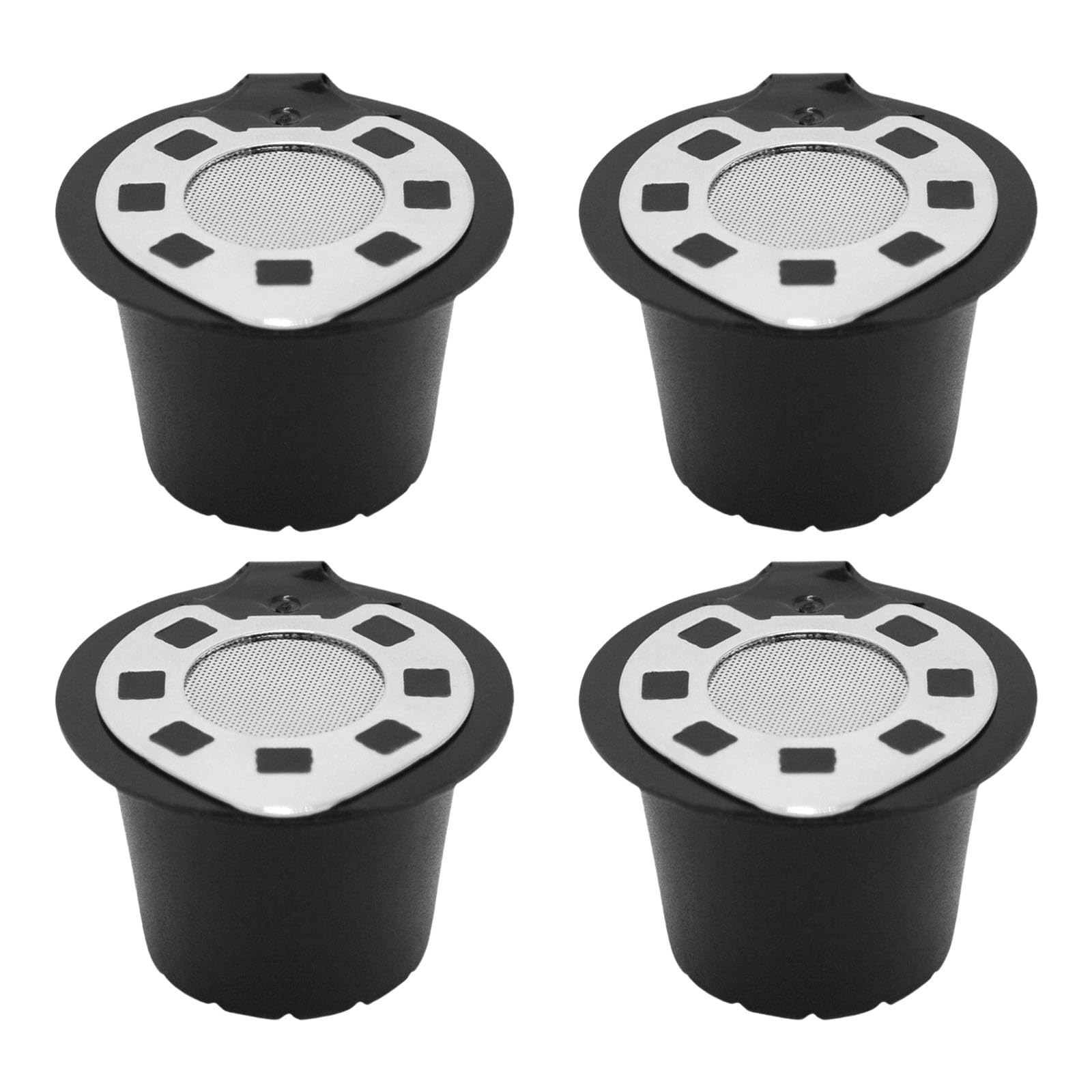 MALSSE 4pcs Coffee Pods with Stainless Steel Lid Dishwasher Safe Coffee Brewing Tool for Home Espresso Maker Parts Sustainable Solution