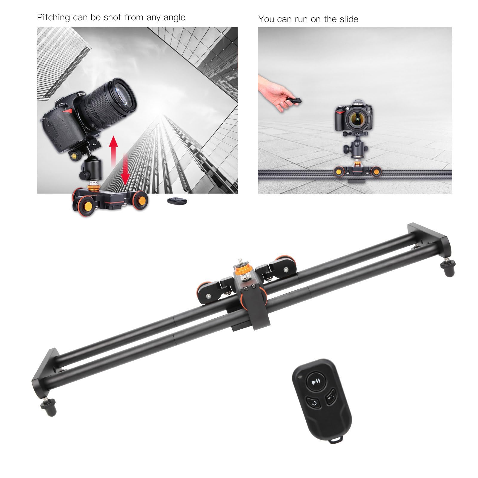 Chariot de Piste Vidéo de Caméra, Curseur électrique motorisé pour Caméra de Téléphone Intelligent