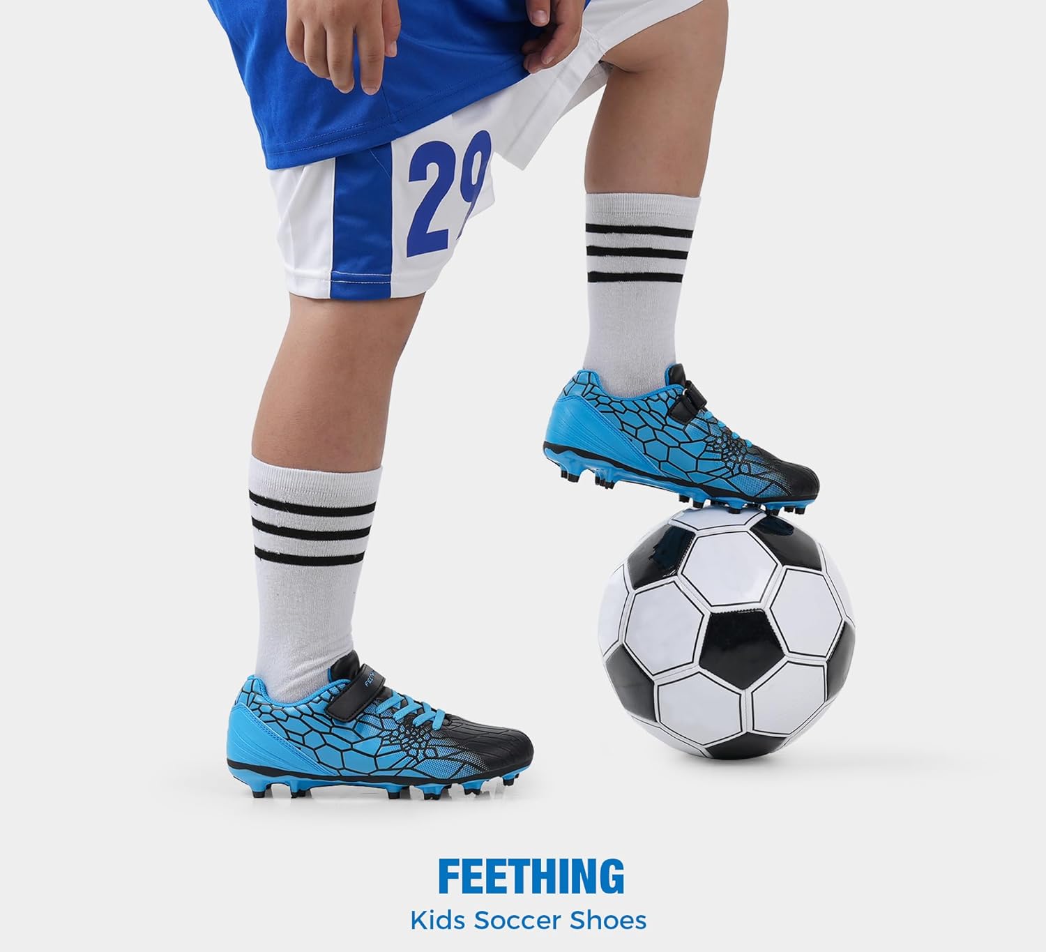 Kids Soccer Cleats for Boys Girls Soccer Shoes Firm Ground Youth Lightweight Athletic Training Football Cleats for Little/Big Kid