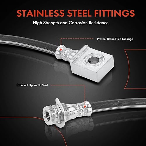 Miniatura 4 de A-Premium Manguera hidráulica de freno trasero para conductor y pasajero compatible con modelos Ford E-450 Super Duty 2003 2004 2005 2006 2007 -