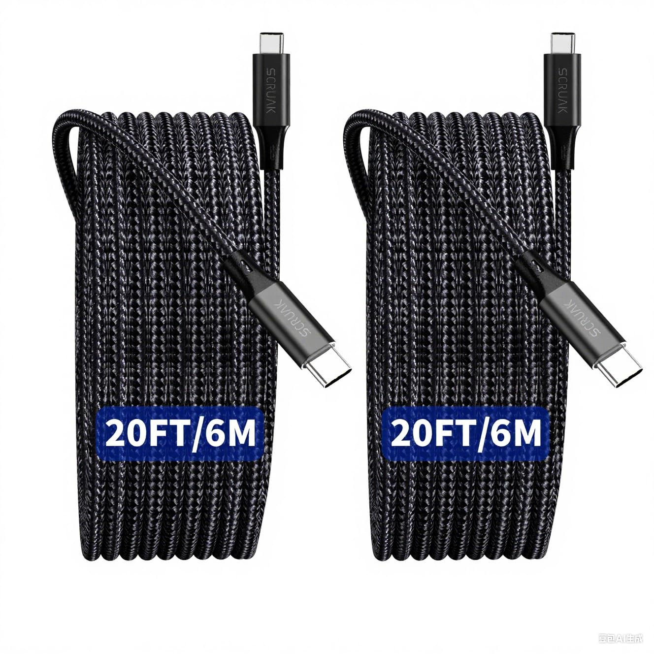 2-Pack Extra Long iPhone 16 17 Charger Cable 20Ft, 20Feet USB C to C Cable Fast Charging Nylon Braided iPhone 16 17 USB C Charger Cord for iPhone 16,17 Air,16/17 Pro,16/17 Pro Max/iPad Pro/Air/Min6