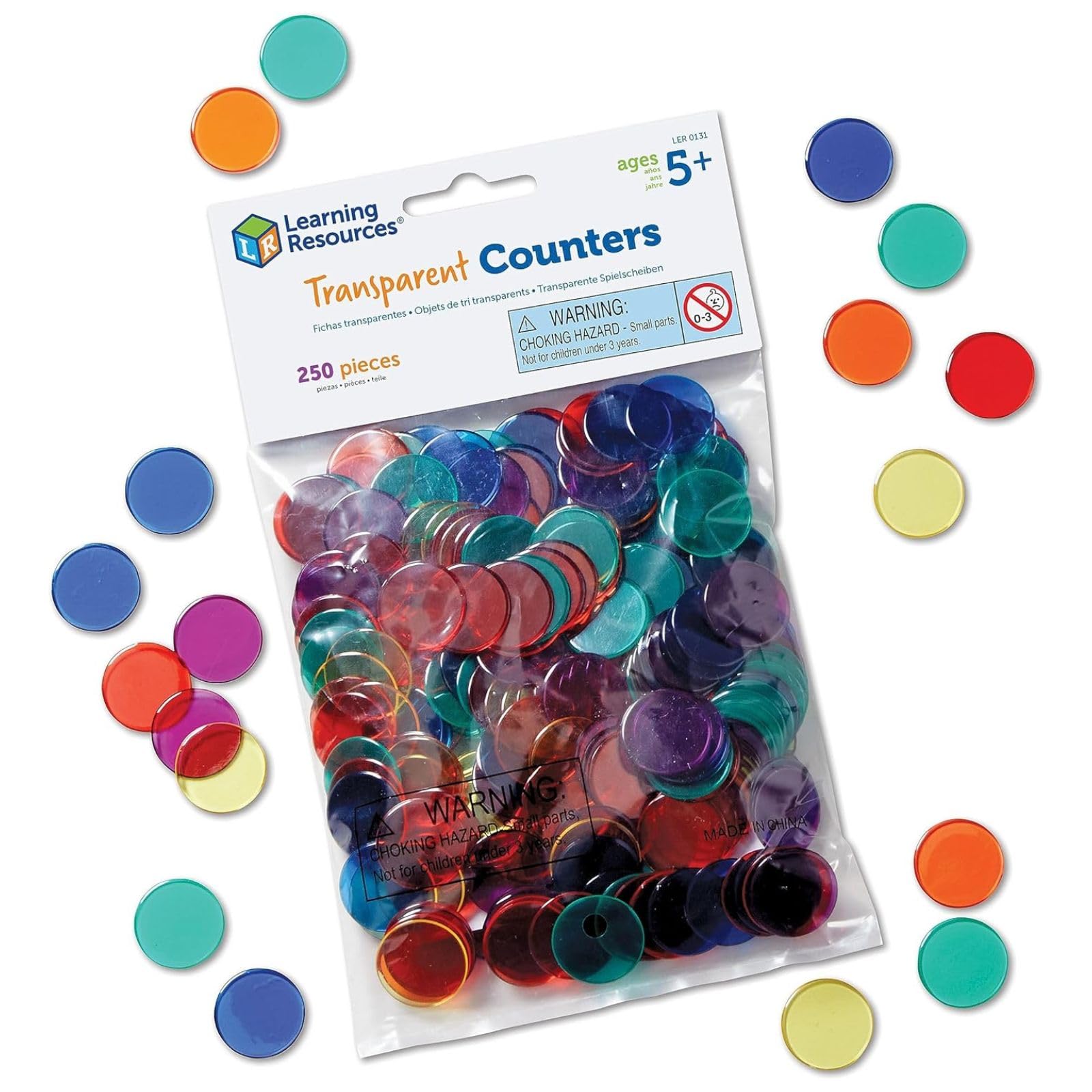 Learning Resources Transparent Color Counting Chips, Set of 250