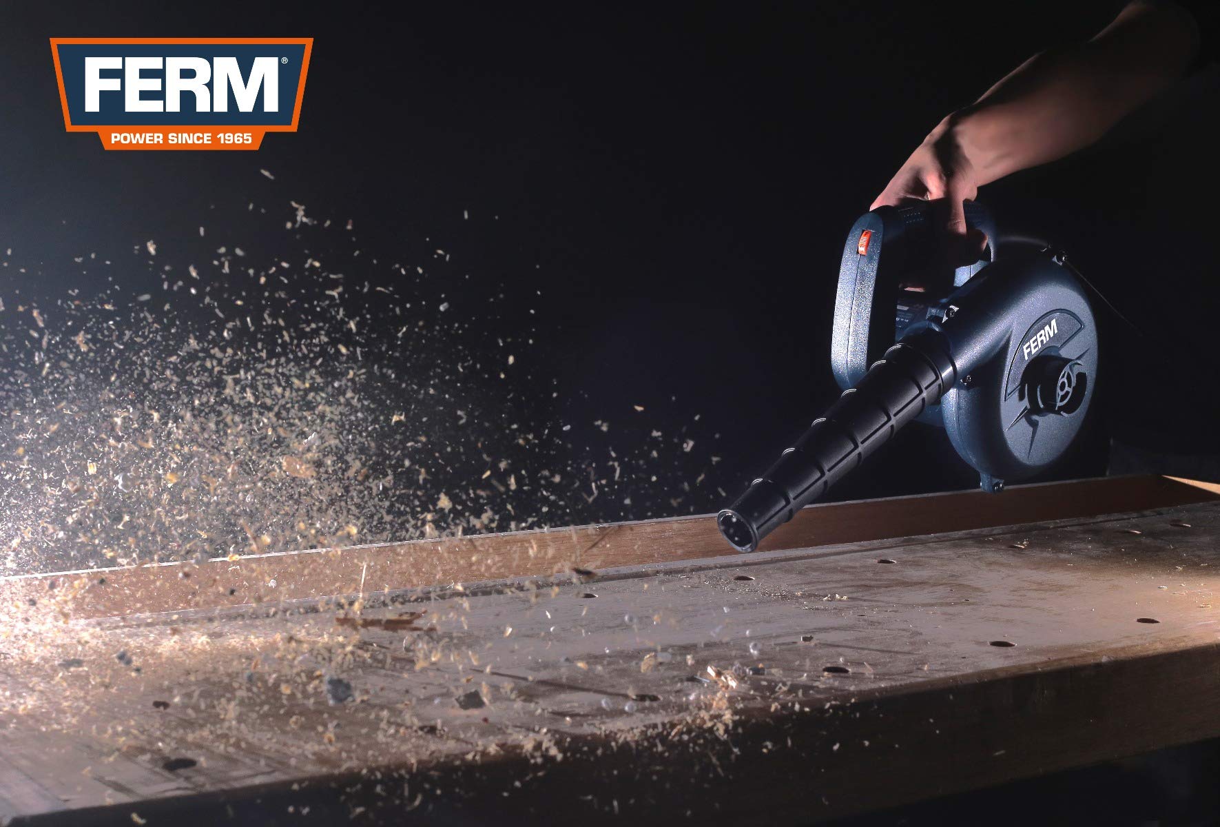 Soplador de aire FERM - 400W - tubo de aire extraíble - velocidad variable - cable de alimentación de 3 m