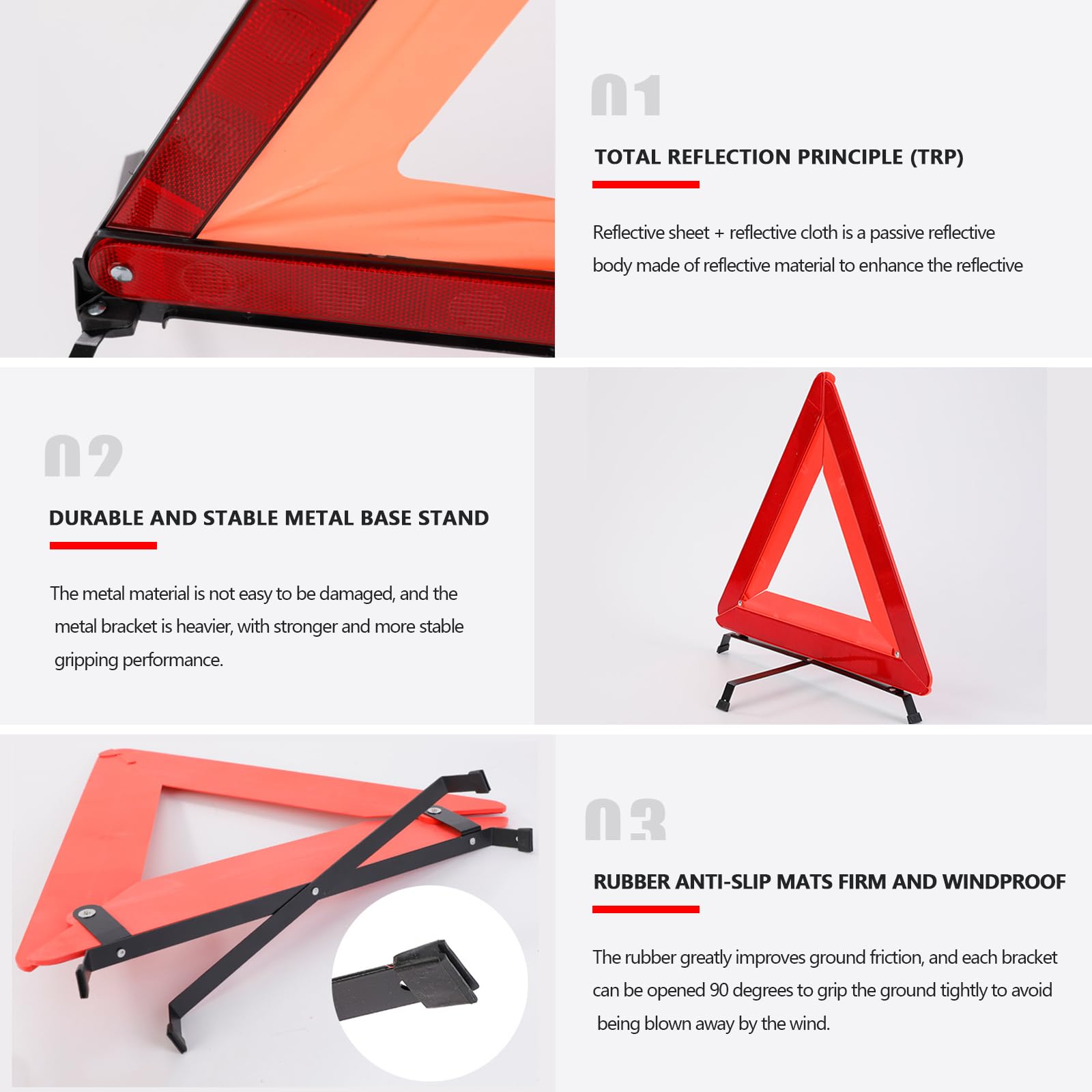 Kit Emergenza Auto 3 In 1 Houkary - Triangolo Pieghevole Omologato + 2 Gilet Catarifrangenti - Foto 9