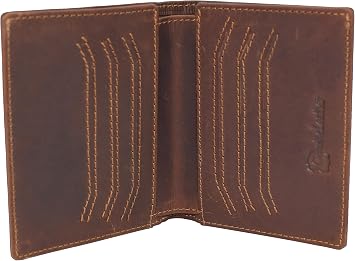 CAZORO Mens Slim Bifold Vintage Leather Wallet RFID Blocking Vertical Credit Card Slots Holder Wallets for Men