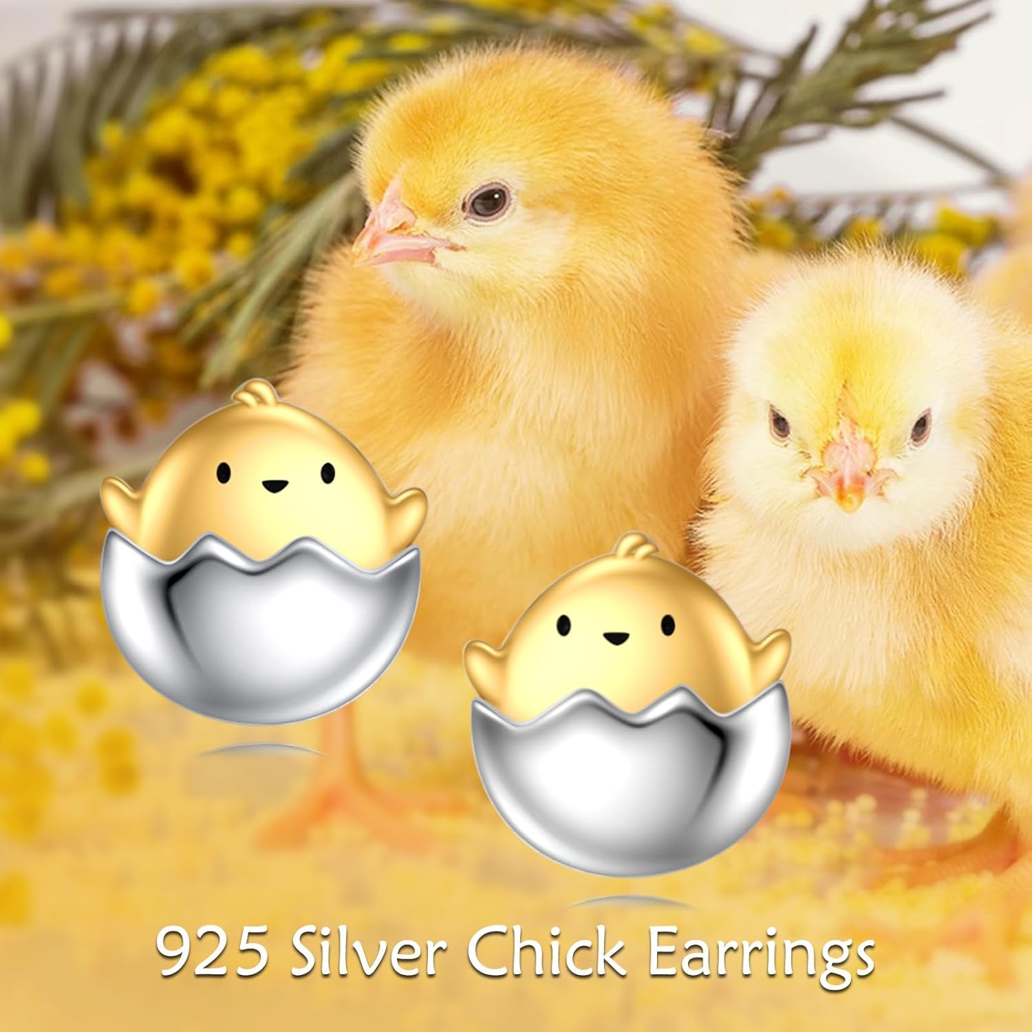 URONE Animal Stud Earrings 925 Sterling Silver Cute Dinosaur/Cat/Pig/Elephant/Tiger/Penguin/Chicken/Hedgehog Earrings Animal Jewelry Gifts For Women - Image 6