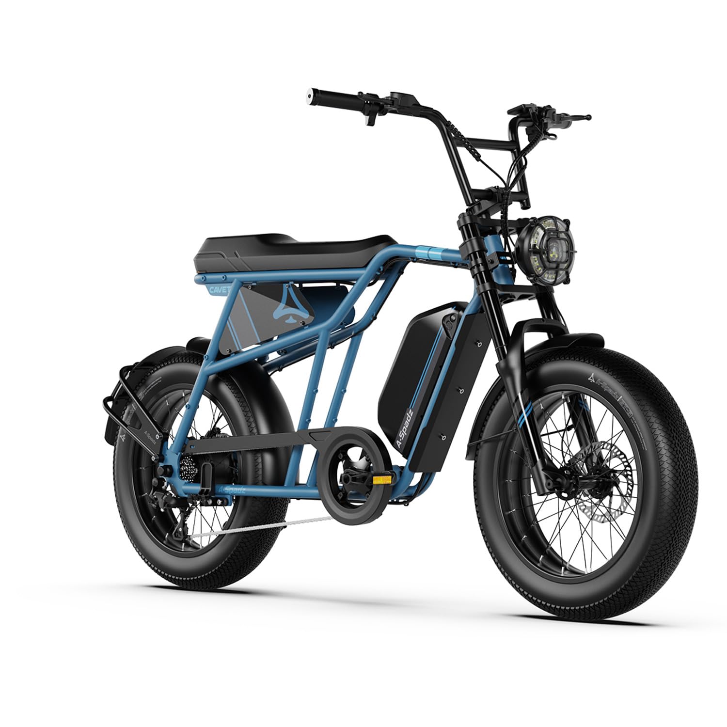 Cavet Air Vélo Électrique Fat Bike 20" 48V 250W 15,6Ah 7 Vitesses Double Siège Écran TFT