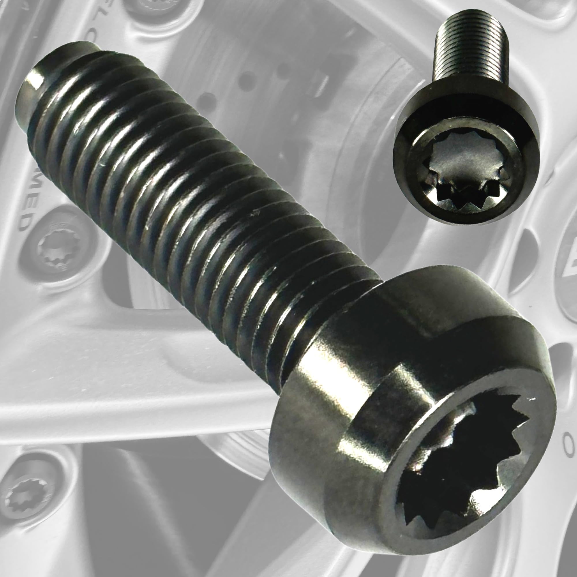 1 vite in titanio M7 x 24,5 per cerchioni BBS nero I RS I RX I Split I Tuning I Auto I Parti