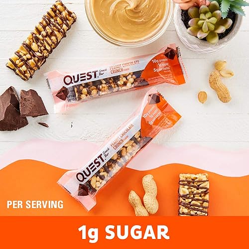 Miniatura 5 de Quest Nutrition Barra de aperitivos crujientes de chocolate con maní alta en proteínas baja en carbohidratos sin gluten apta para ceto 152 onzas