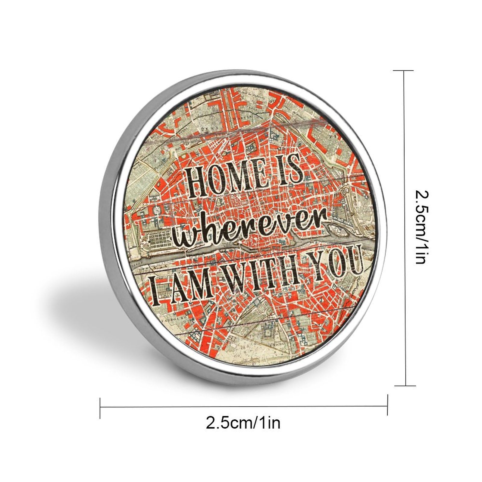 Emaille-Anstecknadeln "Home Is Wherever I'm With You", Anstecknadeln für Rucksäcke, Familie, Gebetsknopfnadeln, Retro-Chic-Karte, Reisen, einzigartige Pins für Rucksack, Jacken, Kleidung,